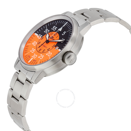 Fortis Flieger Cockpit Automatic Black and Orange Dial Stainless Steel Men's Watch 595.11.13 M 595.11.13 M