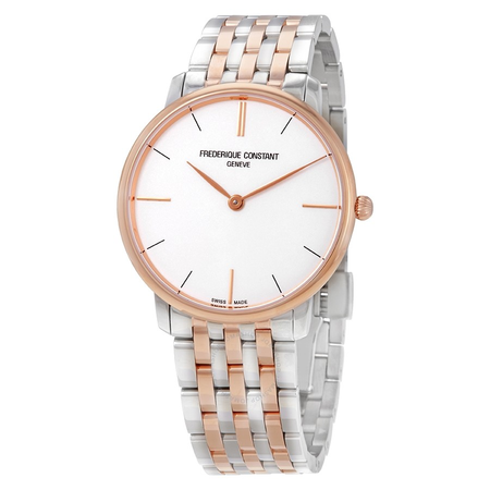 Frederique Constant White Dial Men's Two Tone Watch FC-200V5S32B