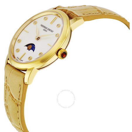 Frederique Constant Slim Line Gold-tone Case Moonphase Ladies Watch FC-206MPWD1S5