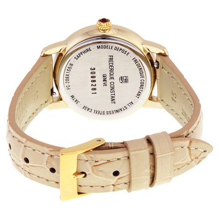 Frederique Constant Slim Line Gold-tone Case Moonphase Ladies Watch FC-206MPWD1S5