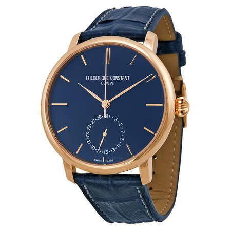 Frederique Constant Slimline Navy Dial Navy Leather Men's Watch FC-710N4S4