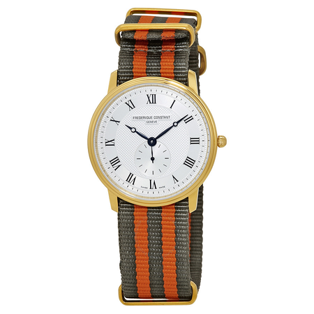 Frederique Constant Slimline Unisex Two Tone Watch FC-235M4S5-GR-ORANGE FC-235M4S5-GY-OR