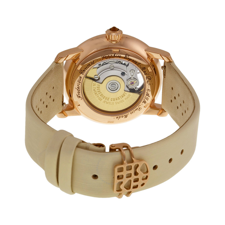 Frederique Constant Heart Beat Vanilla Dial White Satin Ladies Watch FC-310LHB2PD4