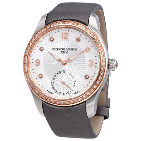 Frederique Constant Maxime White Dial White Textile Ladies Watch FC-700MPWD3MDZ9-GR