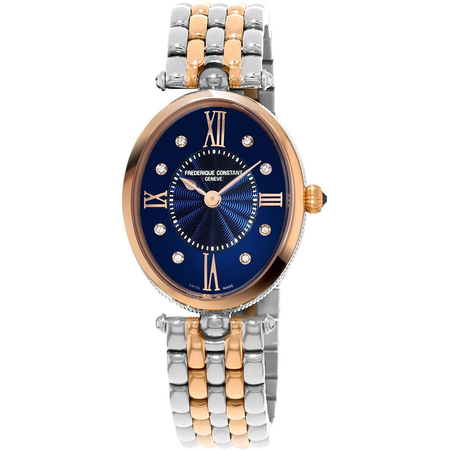 Frederique Constant Classics Art Deco Blue Navy Mother of Pearl Diamond Dial Ladies Watch FC-200RMPN2V2B