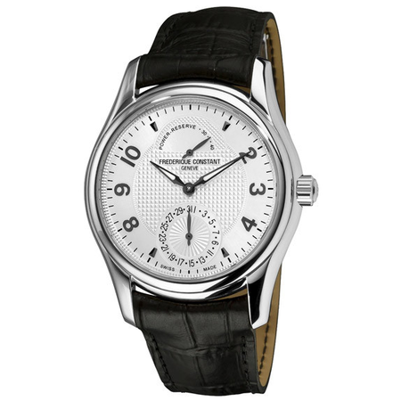 Frederique Constant Runabout Automatic Silver Guilloche Leather Men's Watch FC-720RM6B6