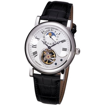 Frederique Constant Silver Dial Black Leather Men's Watch FC-915MC4H6