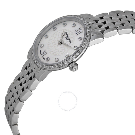 Frederique Constant Stainless Steel Slim Line Diamond Ladies Watch FC-200WHDSD6B