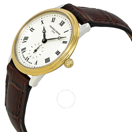 Frederique Constant White Dial Brown Leather Ladies Watch FC-235M1SZ7