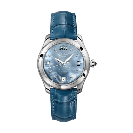 Glashutte Serenade Blue Mother Of Pearl Dial Ladies Watch 39-22-11-02-04