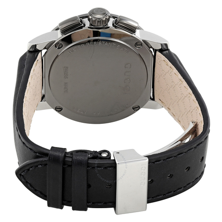 Gucci G-Chrono Black Dial Black Leather Men's Watch YA101205