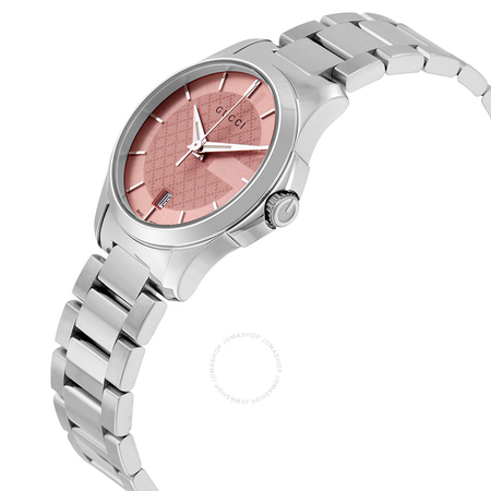 Gucci G-Timeless Pink Dial Stainless Steel Ladies Watch YA126524