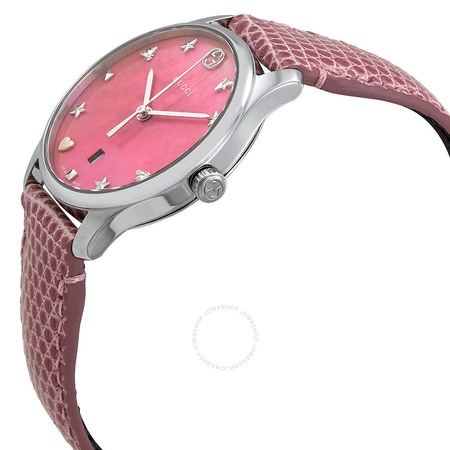 Gucci G-Timeless Pink Mother of Pearl Dial Ladies Watch YA126586
