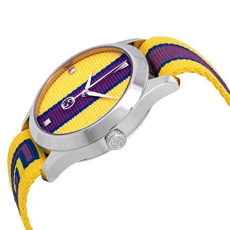 Gucci G-Timeless  Yellow with Stipes Motif Dial Unisex Watch YA1264069