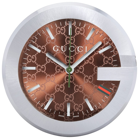 Gucci Open Box - Gucci Brown GG Pattern Dial Table Clock YC210007 YC210007