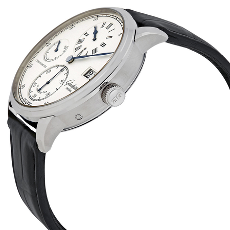 Glashutte Senator Chronometer Regulator Varnished Silver Graine Dial Men's Hand Wound Watch 1-58-04-04-04-50