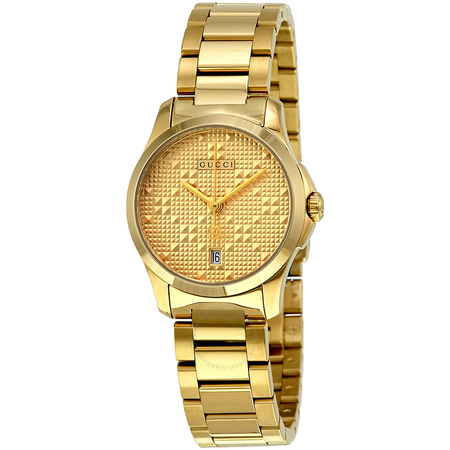 Gucci G-Timeless Light Yellow Gold PVD Steel Ladies Watch YA126553