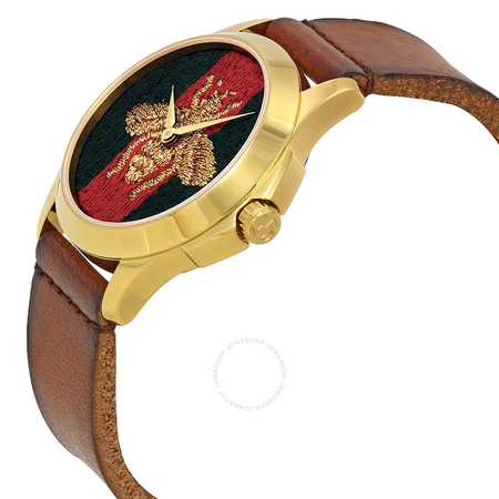Gucci Le Marche Des Merveilles Red and Green Nylon Dial Men's Watch YA126451
