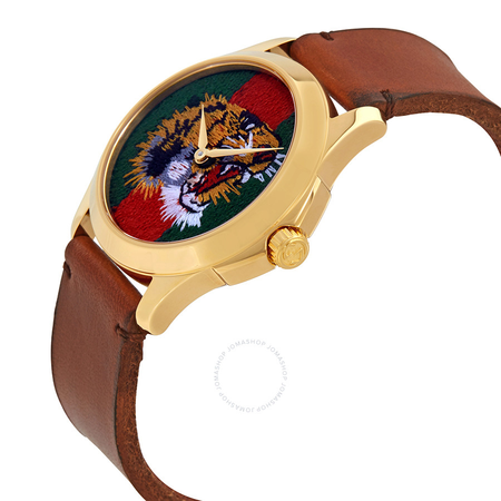 Gucci Marche Des Merveilles Green and Red Web Nylon Dial Unisex Watch YA126497