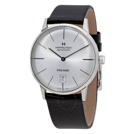 Hamilton Intra-Matic Silver Dial Leather Men's Watch R30530103