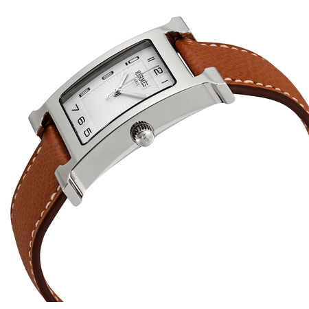 Hermes H Hour White Dial Ladies Leather Watch 036831WW00
