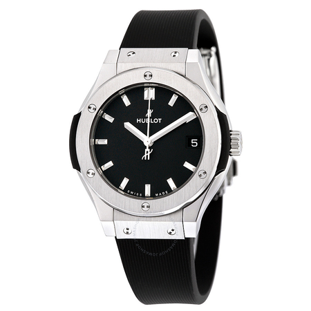 Hublot Classic Fusion Titanium Black Dial Black Rubber Ladies Watch 581NX1171RX 581.NX.1171.RX