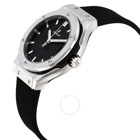 Hublot Classic Fusion Titanium Black Dial Black Rubber Ladies Watch 581NX1171RX 581.NX.1171.RX