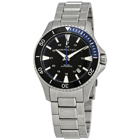 Hamilton Khaki Navy Scuba Automatic Black Dial Batman Bezel Men's Watch H82315131