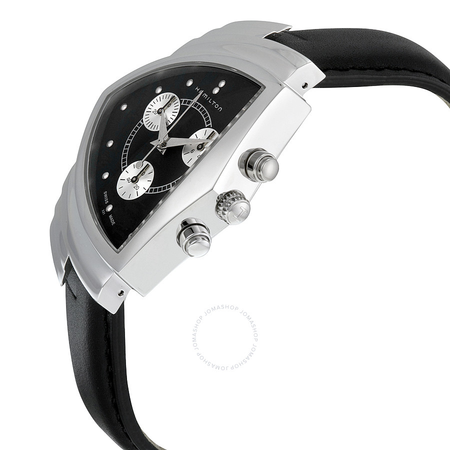 Hamilton Ventura Chrono Black Dial Black Strap Men's Watch H24412732