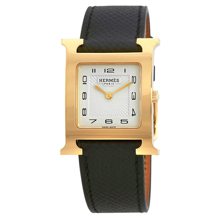 Hermes H Hour White Dial Ladies Leather Watch 036784WW00