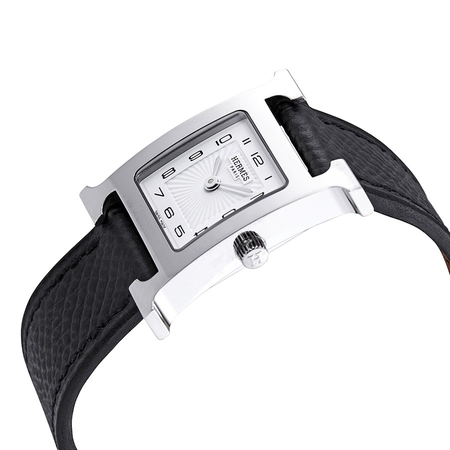 Hermes H Hour White Dial Ladies Small Leather Watch 036704WW00