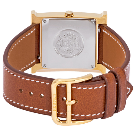 Hermes Heure H White Dial Ladies Medium Leather Watch 036785WW00