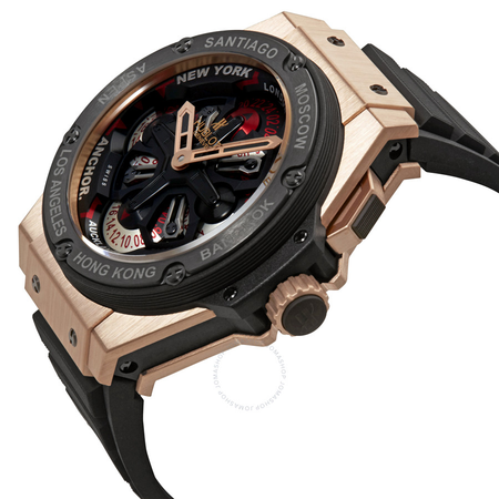 Hublot Big Bang King Power Unico GMT King Gold Black Rubber Men's Watch 771.OM.1170.RX