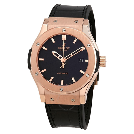Hublot Classic Fusion 18kt Rose Gold Automatic Black Dial Men's Watch 542.OX.1180.LR