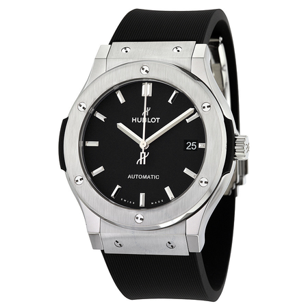 Hublot Classic Fusion Black Dial Black Rubber Men's 45mm Watch 511.NX.1171.RX