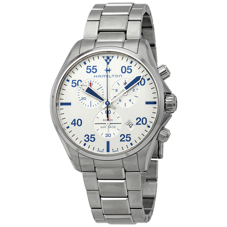 Hamilton Khaki Pilot Chronograph Silver Dial Men's Watch H76712151