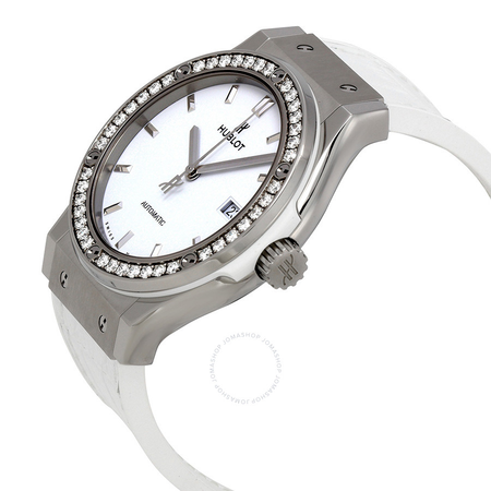 Hublot Classic Fusion White Mat Dial Automatic Ladies Diamond Watch 542.NE.2010.LR.1204