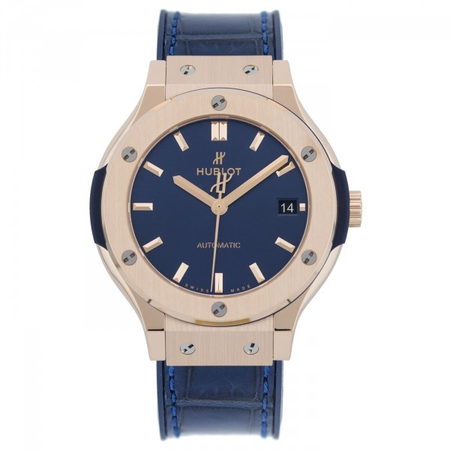 Hublot Classic Fusion Blue Sunray Dial 18k Rose Gold Automatic Men's Watch 565.OX.7180.LR
