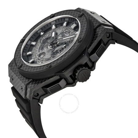 Hublot King Power Unico Skeleton Dial Automatic Carbon Fiber Rubber Men's Watch 701.QX.0140.RX