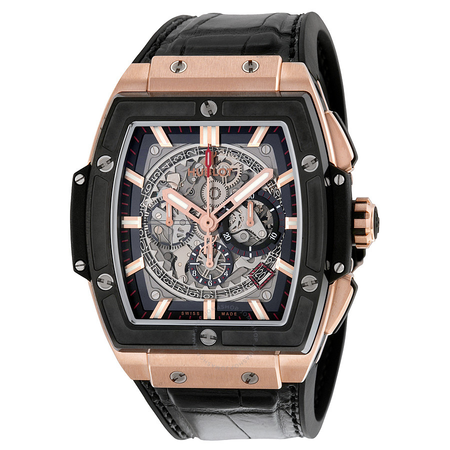 Hublot Spirit Of Big Bang Square Skeleton Dial Black Rubber Band Automatic Men's Watch 601.OM.0183.LR