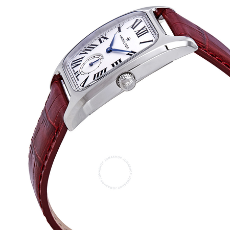 Hamilton Boulton Silver Dial Red Leather Ladies Watch H13421811
