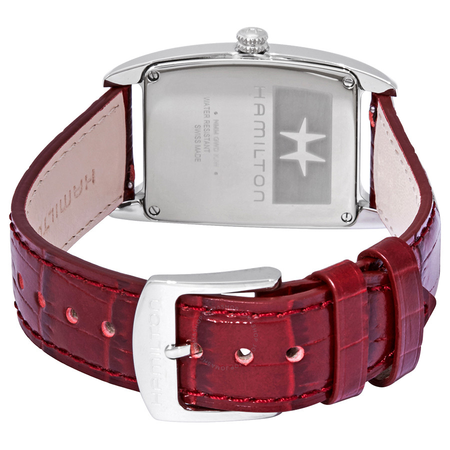 Hamilton Boulton Silver Dial Red Leather Ladies Watch H13421811