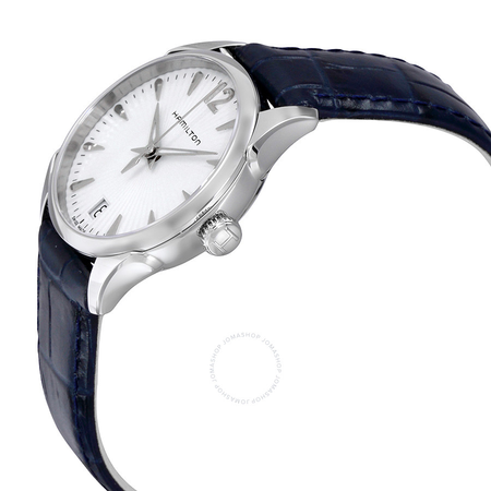 Hamilton Jazzmaster Silver Dial Blue Leather Ladies Watch H42211655