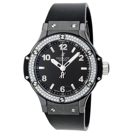 Hublot Black Magic Black Dial Black Rubber Ladies Watch 361.CV.1270.RX.1104