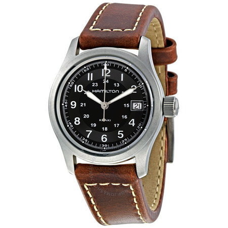 Hamilton Khaki Field Black Dial Brown Leather Men's Watch H68311533