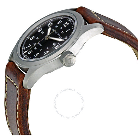 Hamilton Khaki Field Black Dial Brown Leather Men's Watch H68311533