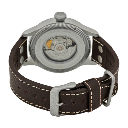 Hamilton Khaki Pioneer Black Dial Leather Men's Watch H60515533