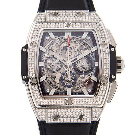 Hublot Spirit of Big Bang Chronograph Diamond Silver-tone Dial Men's Watch 641.NX.0173.LR.1704