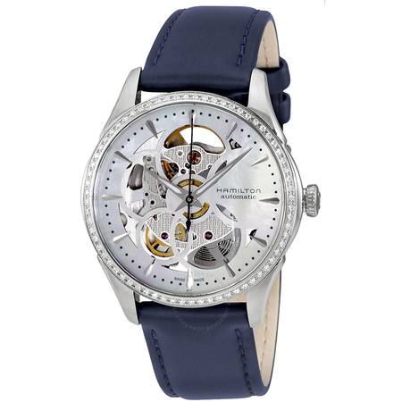 Hamilton White Mother of Pearl Skeleton Dial Ladies Watch H42405991