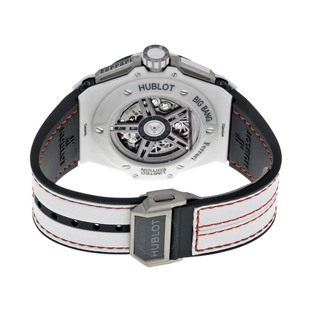 Hublot Big Bang Ferrari White Ceramic Carbon Dial Skeleton Ceramic Men's Sports Watch 401.HQ.0121.VR